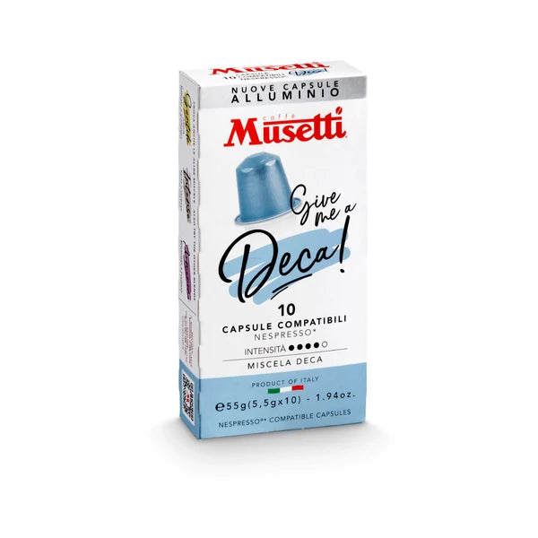 Capsules de café en aluminium Musetti compatibles Nespresso* - Mélange Deca