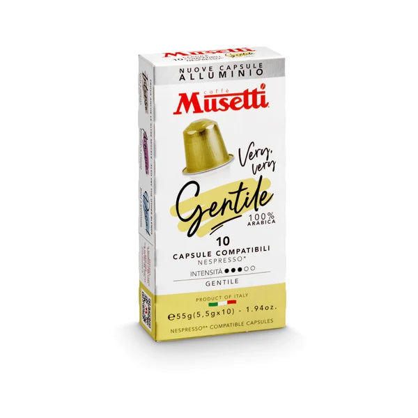 Capsules de café en aluminium compatibles Nespresso* Musetti - Mélange Gentile