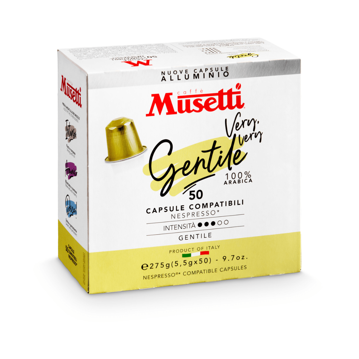 Capsules de café en aluminium compatibles Nespresso* Musetti - Mélange Gentile