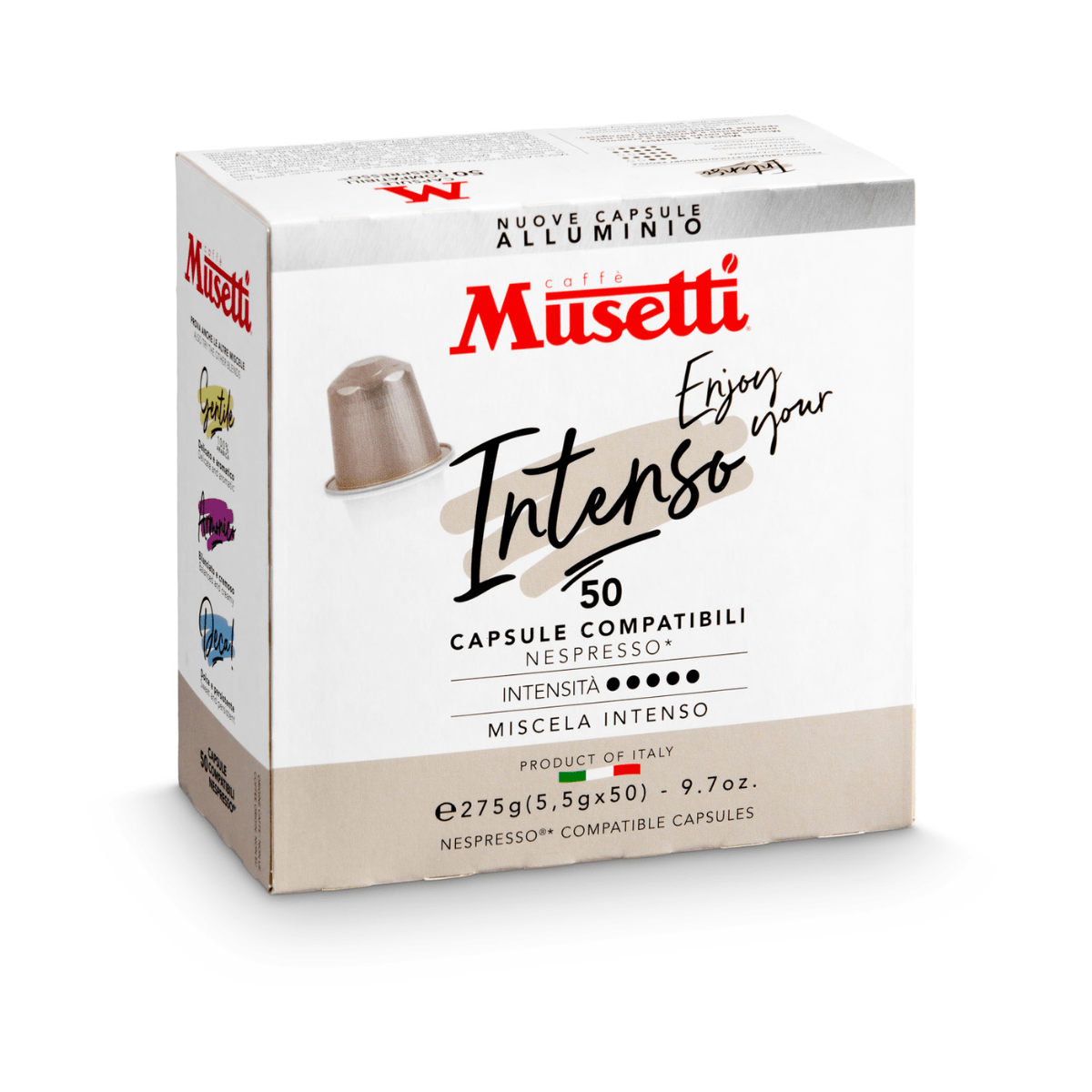 Capsules de café en aluminium compatibles Nespresso* Musetti - Mélange Intenso