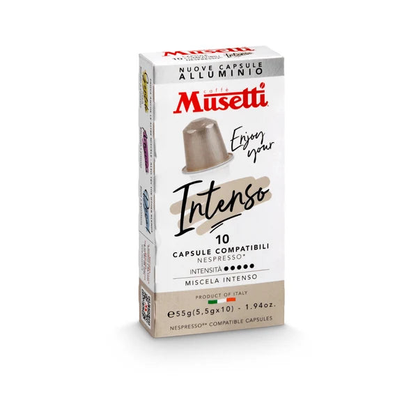 Capsules de café en aluminium compatibles Nespresso* Musetti - Mélange Intenso